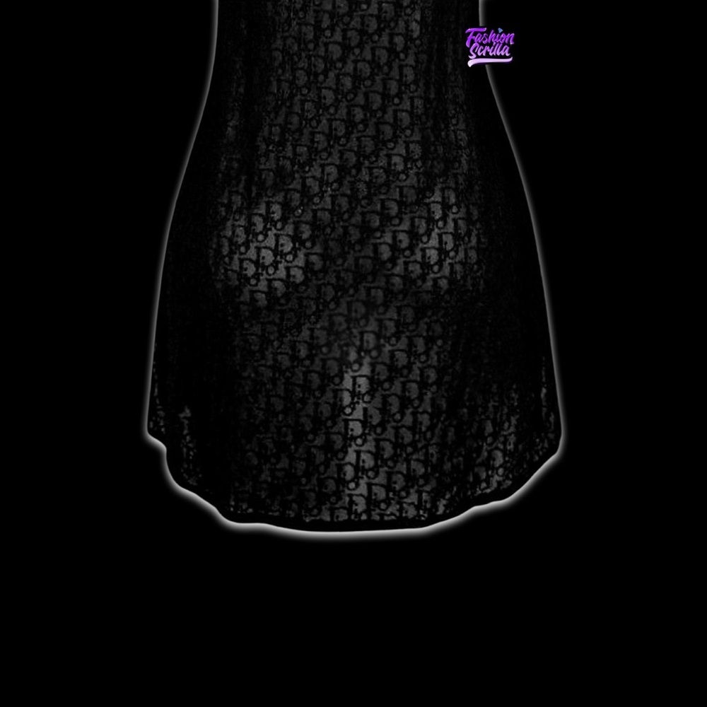 Vintage Dior Black Jacquard Sheer Monogram Logo dress by John Galliano - Picture 8 of 13
